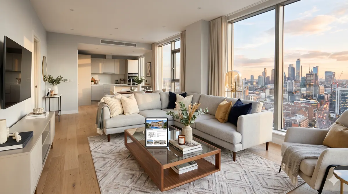 Moderne Immobilie mit Panoramafenster