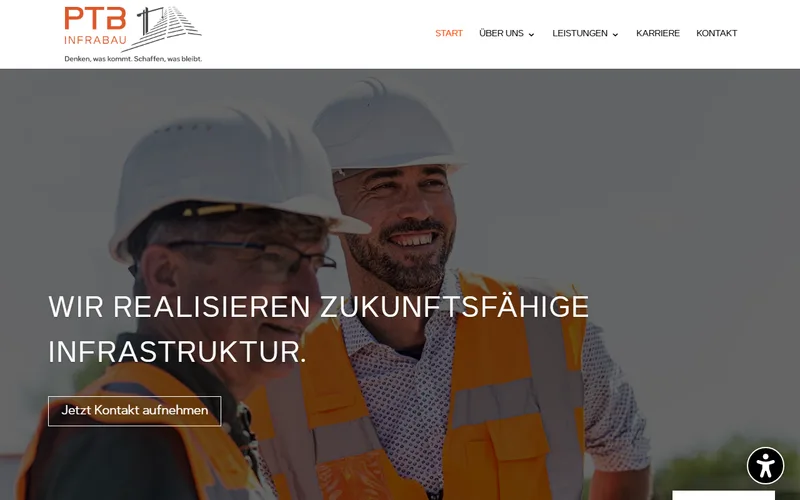 ptb-infrabau.de — Live-Screenshot