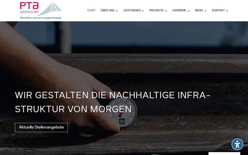 ptb-ingenieure.de — Live-Screenshot