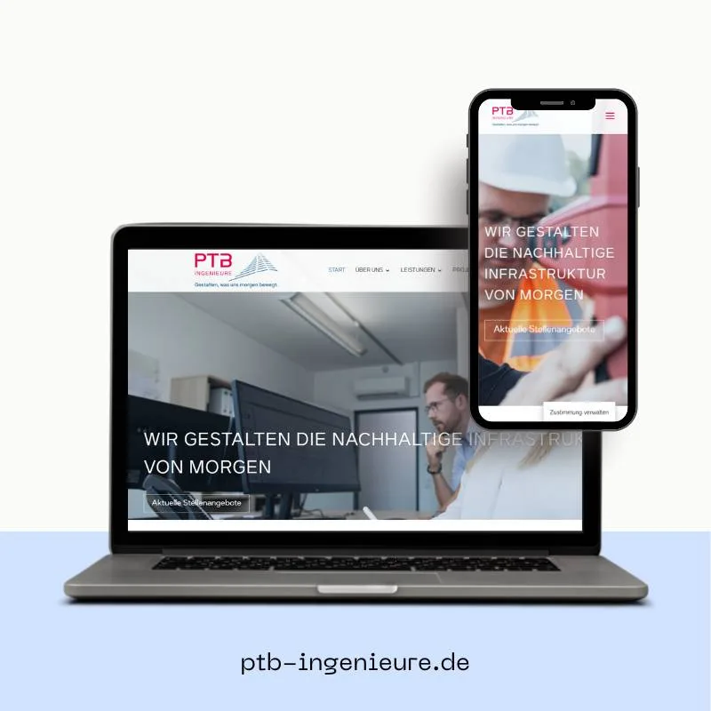 PTB Ingenieure — Laptop Mockup (alt)