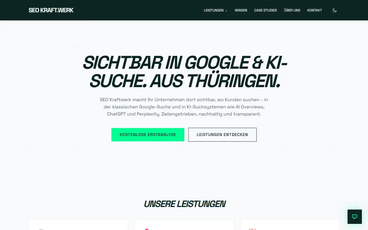 Startseite seokraftwerk.de — SEO-Agentur aus Erfurt