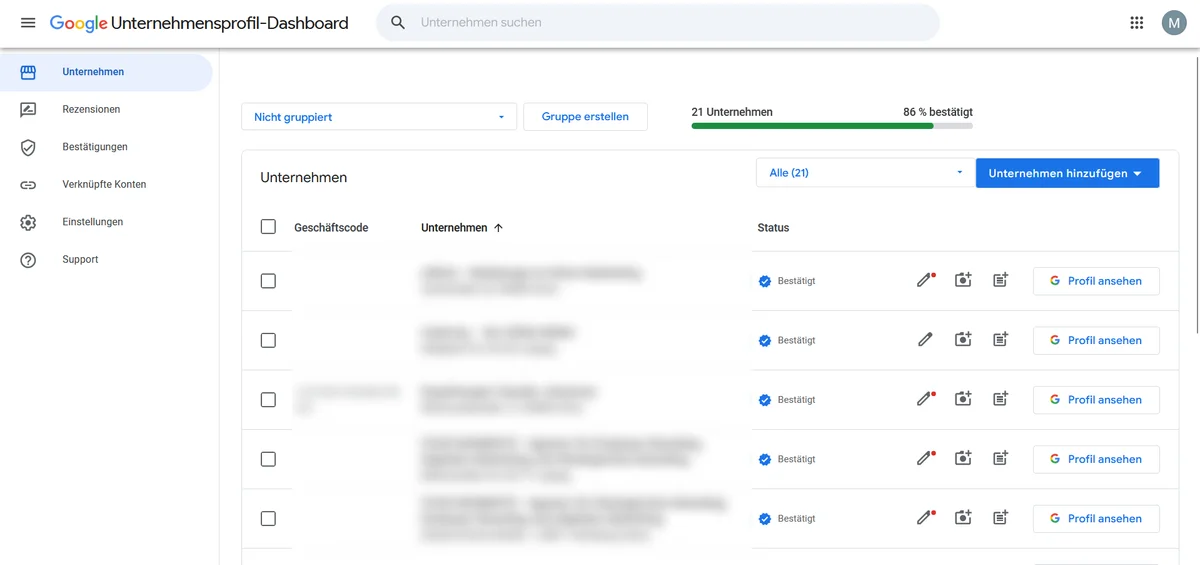 Google Business Dashboard