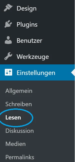 WordPress Startseite festlegen — Einstellungen