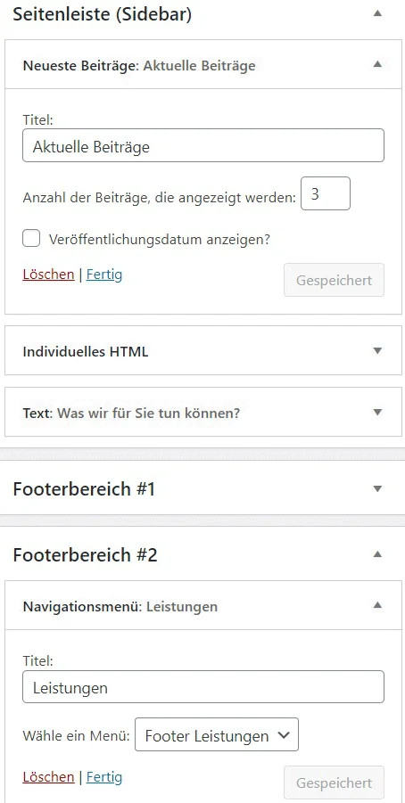 WordPress Widget bearbeiten